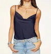 Ramy Brook Abigail Cowl Neck Tank Top In Blue