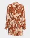Ramy Brook Ada Belted Mini Shirtdress In Multi