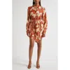 Ramy Brook Ada Mixed Print Long Sleeve Shirtdress In Multi