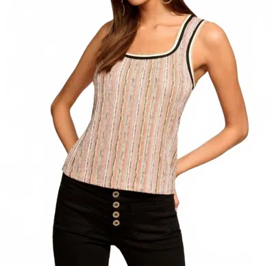 RAMY BROOK ADAIRA SLEEVELESS TEE IN SEQUIN STRIPE