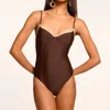 Ramy Brook Addisyn Embroidered Underwire One-piece Swimsuit In Brown