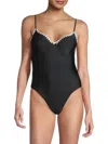Ramy Brook Addisyn Crochet Trim One Piece Swimsuit In Black