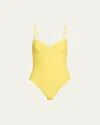 Ramy Brook Addisyn One-piece Swimsuit In Lemon Drop/white Crochet
