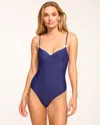Ramy Brook Addisyn One-piece Swimsuit In Navy Crochet