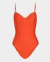 Ramy Brook Addisyn Embroidered Underwire One-piece Swimsuit In Orange