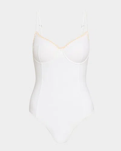 Ramy Brook Jayda Braided One-piece Swimsuit In White