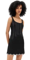 Ramy Brook Adriana Contrast Stitch Cotton Blend Minidress In Black