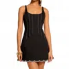 Ramy Brook Adriana Contrast Stitch Cotton Blend Minidress In Black