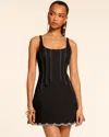 Ramy Brook Adriana Contrast Stitch Cotton Blend Minidress In Black