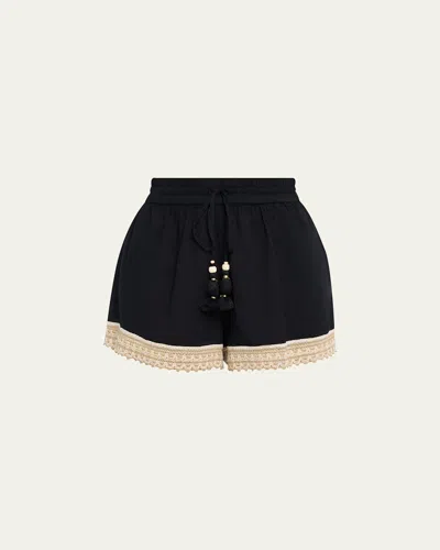 Ramy Brook Adrienne Cotton Cover-up Shorts In Black