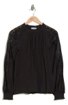 Ramy Brook Agatha Lace Trim Top In Black