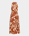Ramy Brook Alana High-neck Belted Maxi Dress In Multi