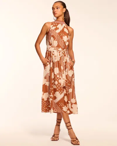 Ramy Brook Alana High Neck Sleeveless Maxi Dress In Brown