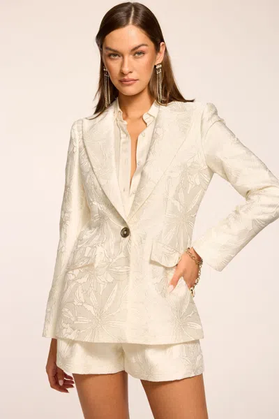 Ramy Brook Alani Jacquard Tailored Blazer In White
