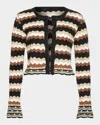 Ramy Brook Alanza Cotton Crochet Cardigan Sweater