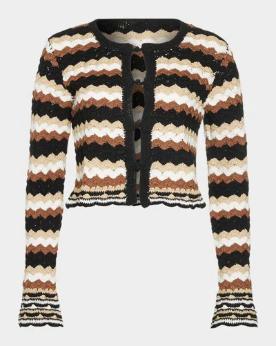 RAMY BROOK ALANZA CROCHET-KNIT CARDIGAN