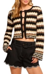 Ramy Brook Alanza Cotton Crochet Cardigan Sweater