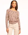 Ramy Brook Alden Button Shoulder Marled Crewneck Sweater In Neutral Knit