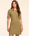 Ramy Brook Alessia Cotton Knit Combo Mini Dress In Green