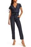 Ramy Brook Aletha Button Front Jumpsuit In Navy