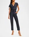 Ramy Brook Aletha Button Front Jumpsuit In Navy