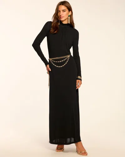 Ramy Brook Alexandra Knit Mock Neck Maxi Dress In Black