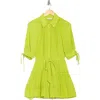 Ramy Brook Alianna Belted Shirtdress In Lime