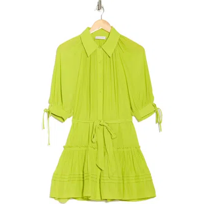 Ramy Brook Alianna Belted Shirtdress In Lime