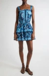 Ramy Brook Alicia Mixed Print Cotton Blend Minidress In Multi