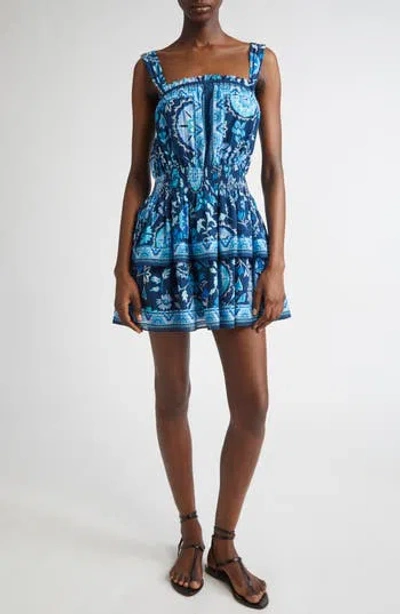 Ramy Brook Alicia Mixed Print Cotton Blend Minidress In Multi