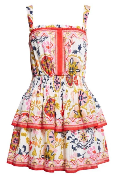 RAMY BROOK RAMY BROOK ALICIA MIXED PRINT COTTON BLEND MINIDRESS