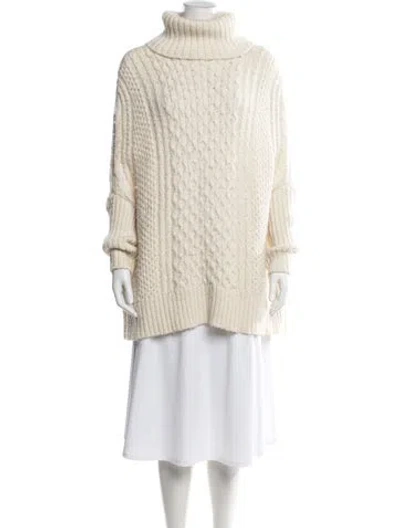 Pre-owned Ramy Brook Alpaca Turtleneck Sweater In Neutral