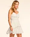 Ramy Brook Amara Cotton Poplin Embellished Mini Dress In White