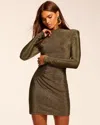 Ramy Brook Amarylis Sparkle Knit Mock Neck Mini Dress In Green