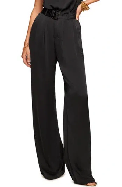 Ramy Brook Amaya Belted Satin Pants In Black