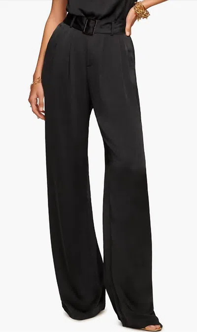 Ramy Brook Amaya Belted Satin Pants In Black