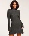 Ramy Brook Ambrosius Sequin Long Sleeve Mini Sweater Dress In Charcoal