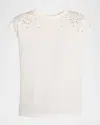 Ramy Brook Amelia Embellished Cap-sleeve Blouse In White