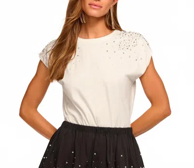 Ramy Brook Amelia Embellished Cap-sleeve Blouse In White