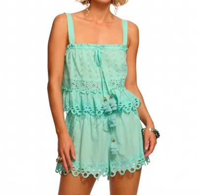 Ramy Brook Amina Cotton Eyelet Coverup Top In Seaglass In Blue