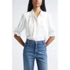 Ramy Brook Amira Button Front Woven Shirt In White