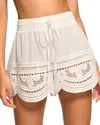 Ramy Brook Amirah Embroidered Drawstring Shorts In White