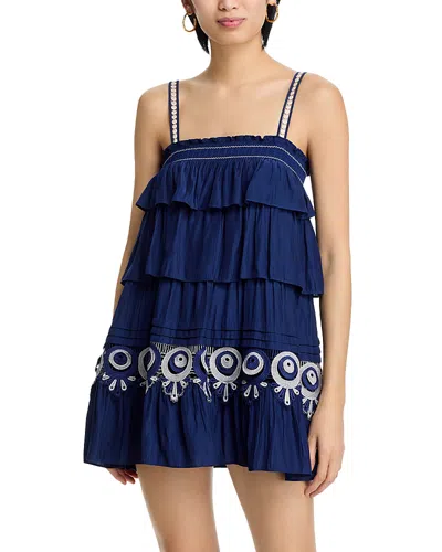 Ramy Brook Anahi Tiered Mini Dress In Blue