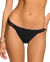 Ramy Brook Andrea Bikini Bottom In Black/gold Embroidery
