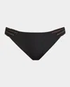 Ramy Brook Women's Ensley Bikini Bottom In Black/gold Embroidery