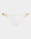 Ramy Brook Andrea Bikini Bottoms In White/gold Embroidery