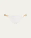 Ramy Brook Andrea Bikini Bottoms In White/gold Embroidery