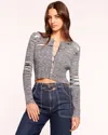Ramy Brook Angeline Space Dye Cardigan In Black In Black Knit