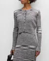 Ramy Brook Angeline Space Dye Cardigan In Black In Black Multi Knit