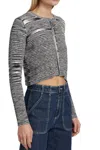 Ramy Brook Angeline Space Dye Cardigan In Black In Gray